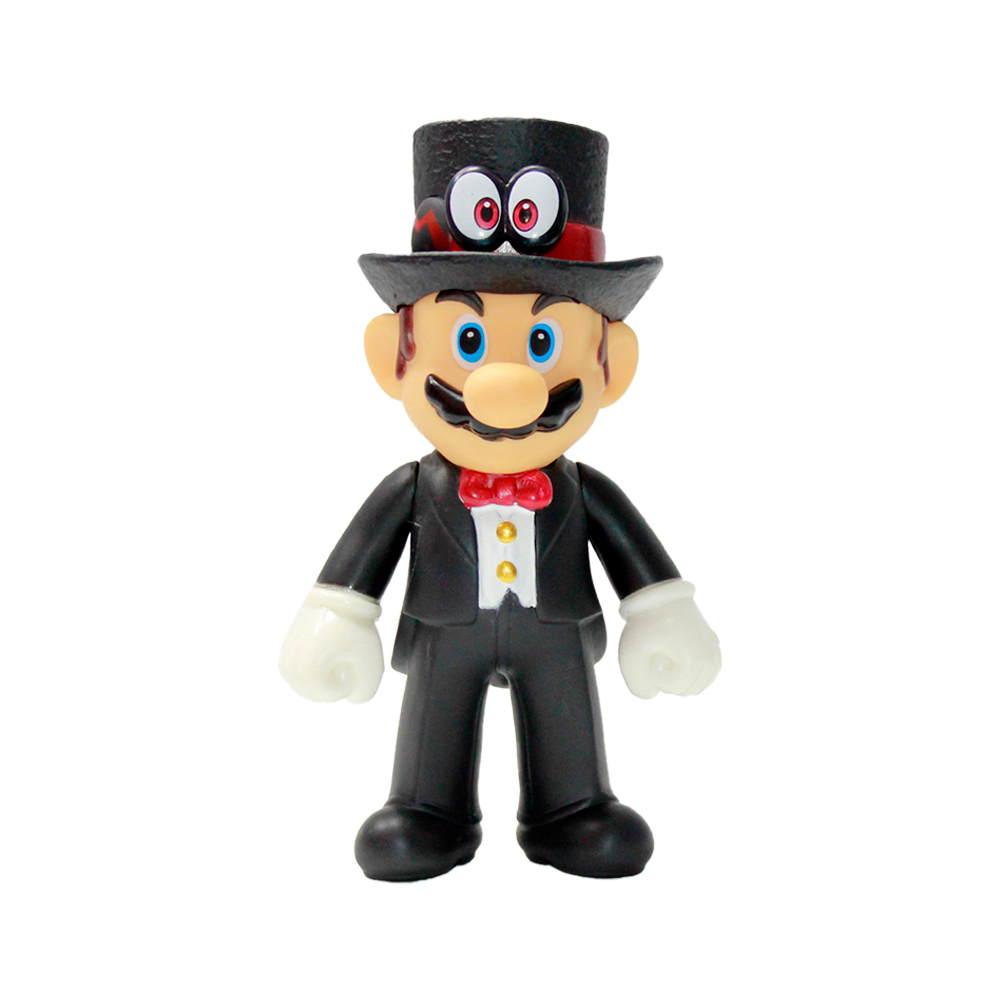 MUÑECO JUGUETE SUPER MARIO BROS - FIGURA MARIO CON CAPPY TRAJE TUXEDO NEGRO COLECCIÓN 12 CM