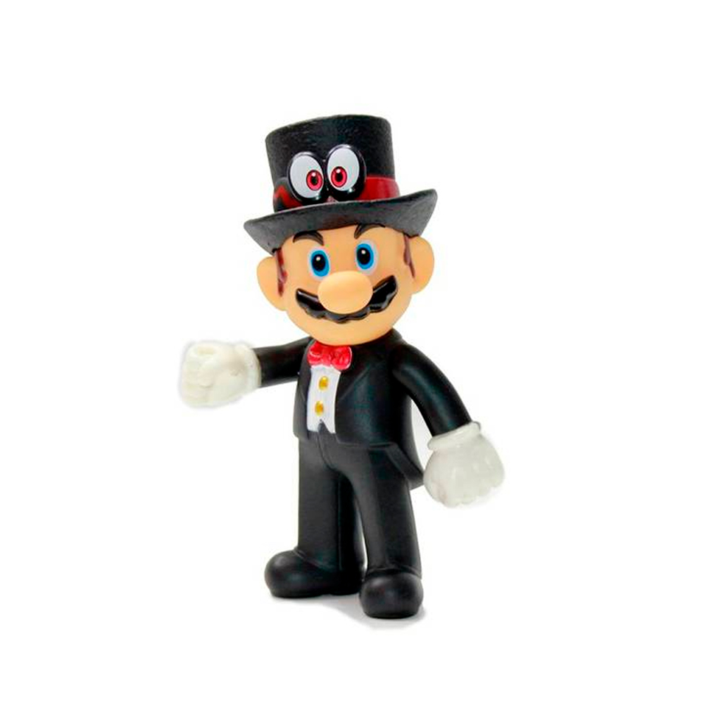 MUÑECO JUGUETE SUPER MARIO BROS - FIGURA MARIO CON CAPPY TRAJE TUXEDO NEGRO COLECCIÓN 12 CM